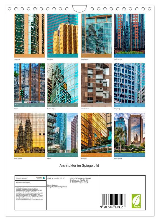 Produktbild: Architektur im Spiegelbild (Wandkalender 2026 DIN A4 hoch), CALVENDO Monatskalender
