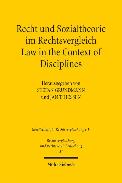 Produktbild: Recht und Sozialtheorie im Rechtsvergleich / Law in the Context of Disciplines
