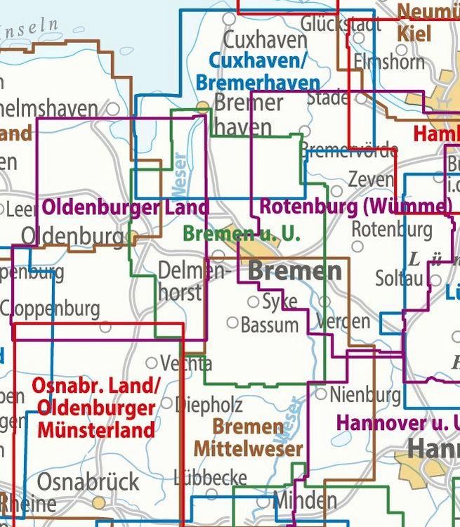 Produktbild: BVA ADFC Regionalkarte Bremen und Umgebung 1:75.000