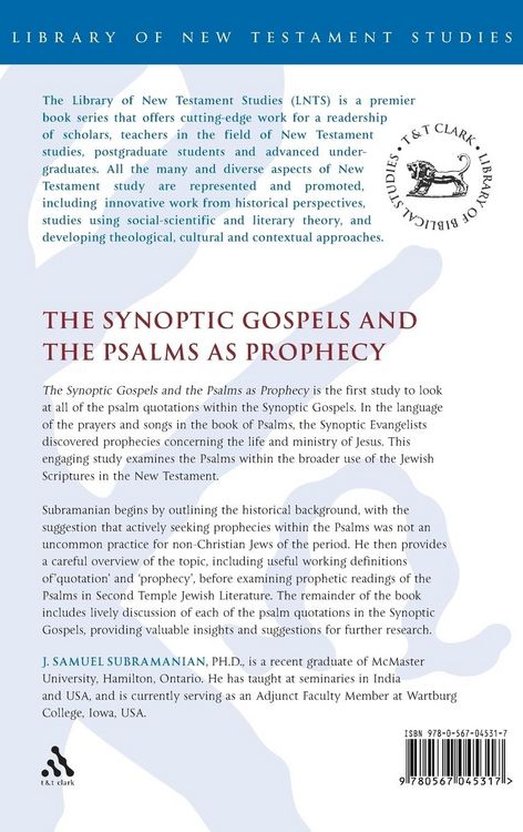 Produktbild: The Synoptic Gospels and the Psalms as Prophecy
