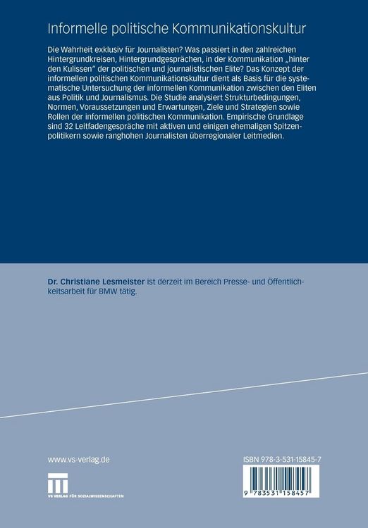 Produktbild: Informelle politische Kommunikationskultur