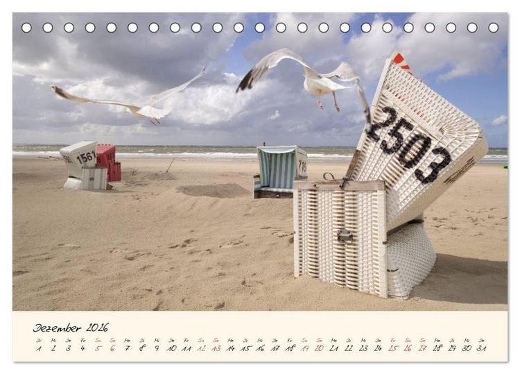 Produktbild: Nordsee &ndash; D&uuml;nen, Sand, Wasser und Wolken (Tischkalender 2026 DIN A5 quer), CALVENDO Monatskalender