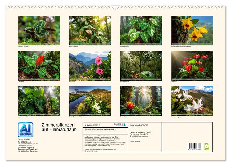 Produktbild: Zimmerpflanzen auf Heimaturlaub (Wandkalender 2027 DIN A2 quer), CALVENDO Monatskalender
