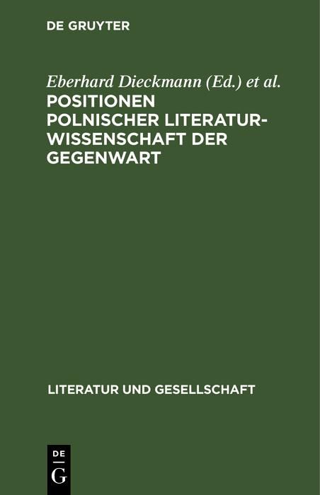 Produktbild: Positionen polnischer Literaturwissenschaft der Gegenwart