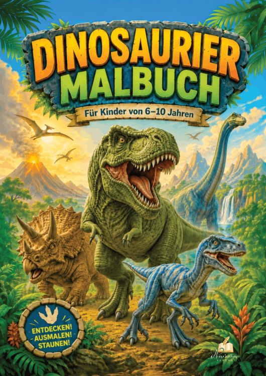 Produktbild: Dinosaurier Malbuch f&uuml;r Kinder von 6-10 Jahren mit 70 starken Ausmalmotiven