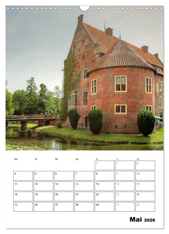 Produktbild: Eindrucksvolle Burgen, malerische Schl&ouml;sser im M&uuml;nsterland (Wandkalender 2026 DIN A3 hoch), CALVENDO Monatskalender
