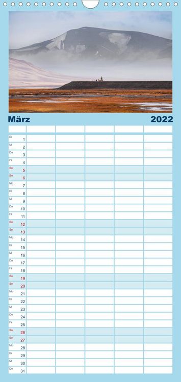 Produktbild: Familienplaner Spitzbergen - Wild.Rau.Ungez&auml;hmt. (Wandkalender 2022 , 21 cm x 45 cm, hoch)