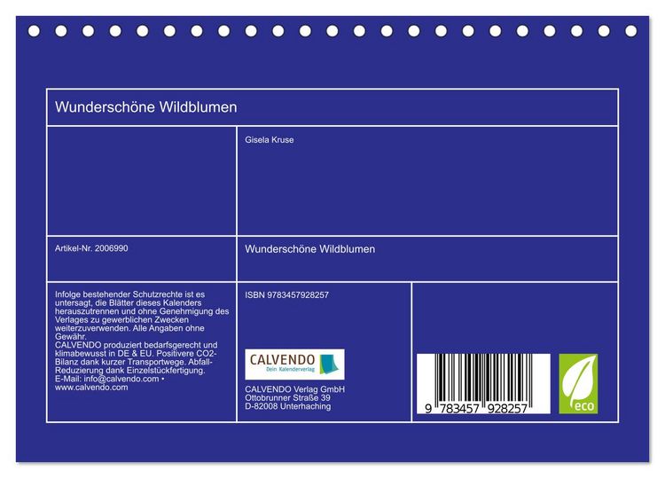 Produktbild: Wundersch&ouml;ne Wildblumen (Tischkalender 2026 DIN A5 quer), CALVENDO Monatskalender