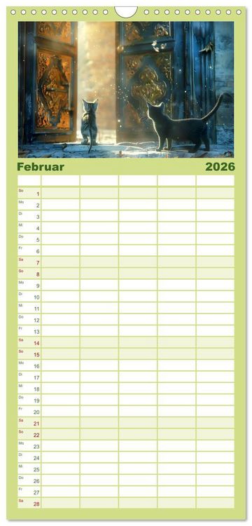 Produktbild: Familienplaner 2026 - T&uuml;ren, die Geschichten erz&auml;hlen mit 5 Spalten (Wandkalender, 21 x 45 cm) CALVENDO
