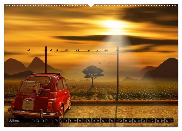 Produktbild: Oldtimer Romantik (Wandkalender 2026 DIN A2 quer), CALVENDO Monatskalender