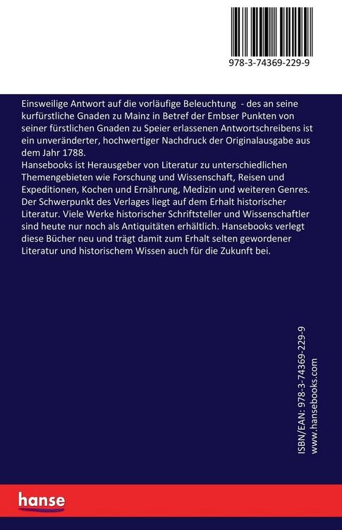 Produktbild: Einsweilige Antwort auf die vorl&auml;ufige Beleuchtung