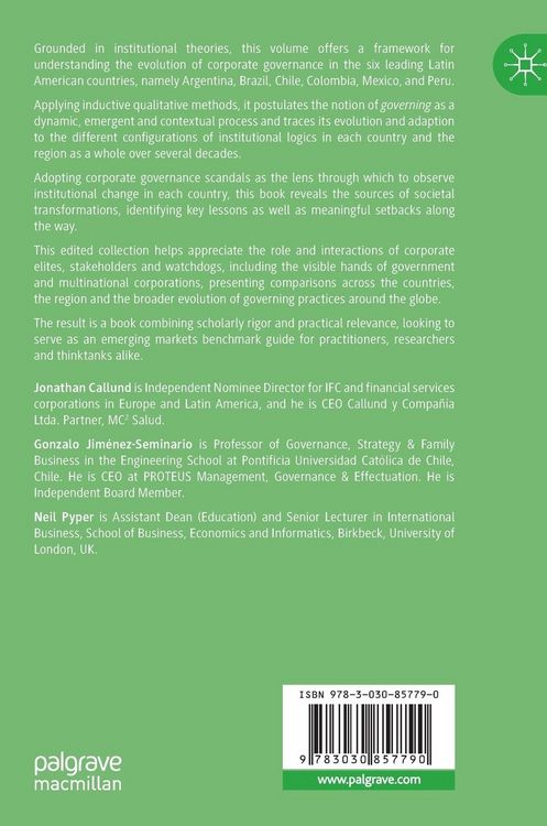 Produktbild: Corporate Governing in Latin America
