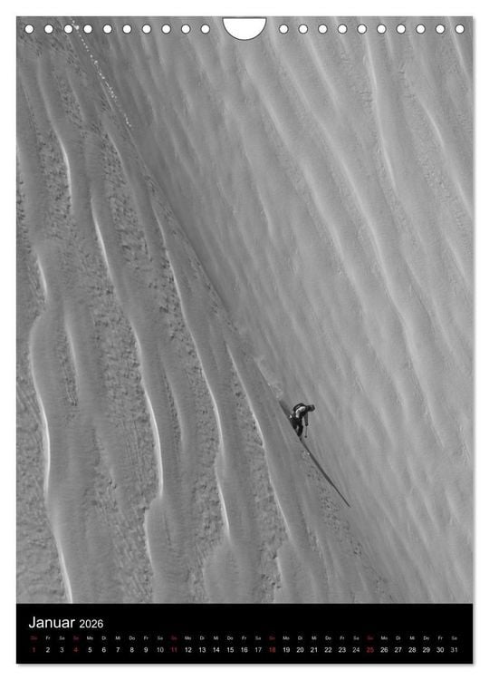 Produktbild: Monochrome Ski (Wandkalender 2026 DIN A4 hoch), CALVENDO Monatskalender