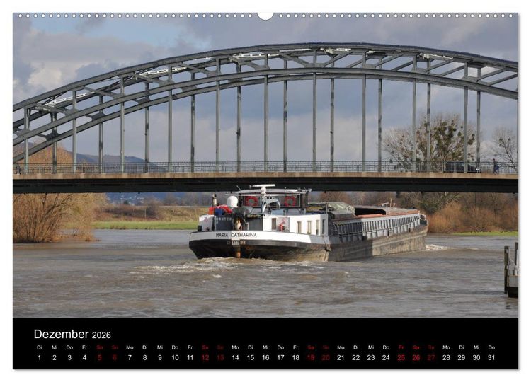 Produktbild: Schiffe auf der Oberweser (hochwertiger Premium Wandkalender 2026 DIN A2 quer), Kunstdruck in Hochglanz