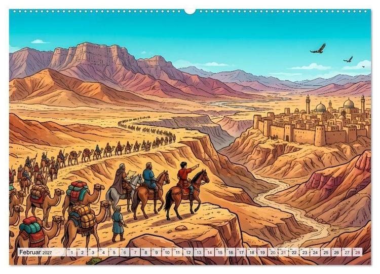 Produktbild: Marco Polo - Die gro&szlig;e Reise nach Osten (Wandkalender 2027 DIN A2 quer), CALVENDO Monatskalender