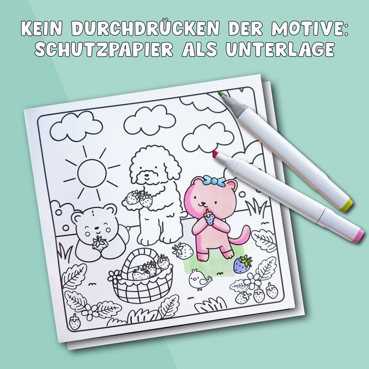 Produktbild: Cosy Coloring &bdquo;Cotton Candy&ldquo; Ausmalset - Einfach niedlich ausmalen