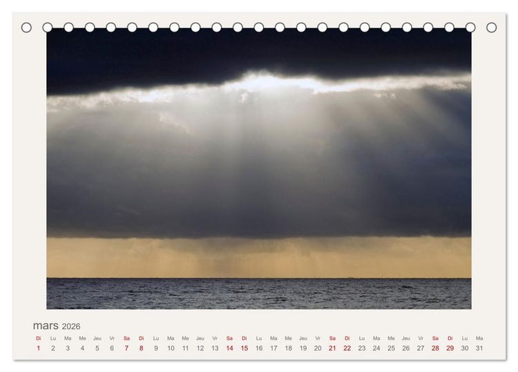 Produktbild: La mer sous le ciel (Calendrier de bureau 2026 DIN A5 vertical), CALVENDO calendrier mensuel