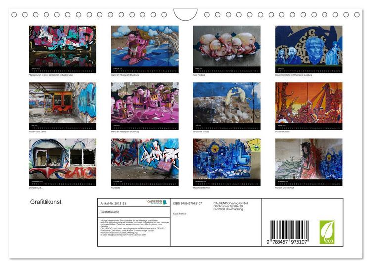 Produktbild: Grafittikunst (Wandkalender 2026 DIN A4 quer), CALVENDO Monatskalender