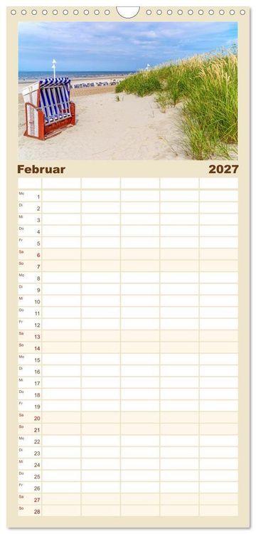 Produktbild: Familienplaner 2027 - NORDERNEY - Meine Liebe zur Nordseeinsel mit 5 Spalten (Wandkalender, 21 x 45 cm) CALVENDO