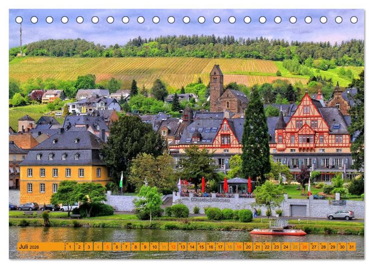 Produktbild: Der wundersch&ouml;nen Mosel entlang &ndash; Von Koblenz bis Trier (Tischkalender 2026 DIN A5 quer), CALVENDO Monatskalender