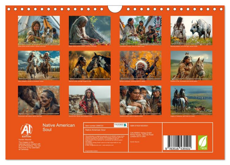 Produktbild: Native American Soul (Wall Calendar 2026 DIN A4 landscape), CALVENDO 12 Month Wall Calendar