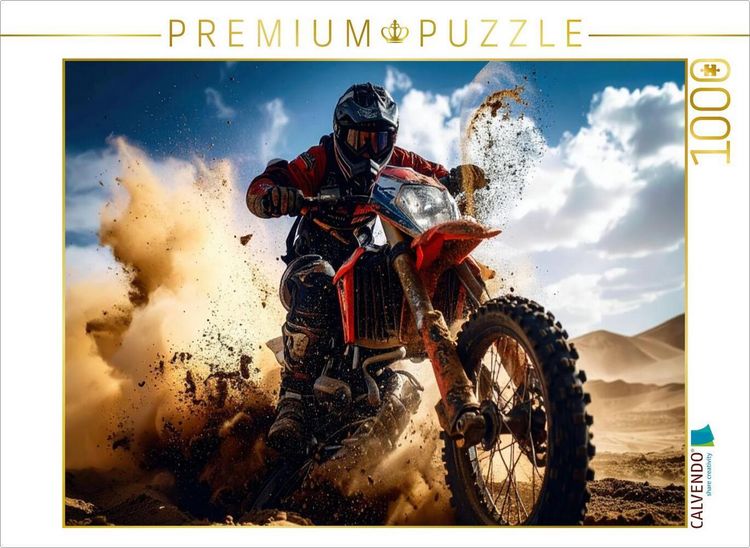 Produktbild: CALVENDO Puzzle Spektakul&auml;re Fahrt eines Fahrers, Weitwinkelaufnahme aus Froschperspektive | 1000 Teile Lege-Gr&ouml;&szlig;e 64x48cm Foto-Puzzle f&uuml;r gl&uuml;ckliche