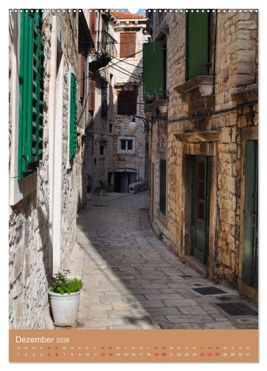 Produktbild: Erlebe mit mir die sch&ouml;nsten Gassen von Kroatien (hochwertiger Premium Wandkalender 2026 DIN A2 hoch), Kunstdruck in Hochglanz