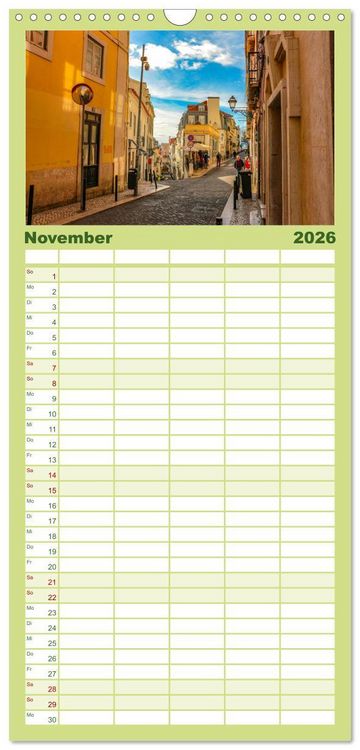 Produktbild: Familienplaner 2026 - Lissabon - Portugals sch&ouml;ne Hauptstadt. mit 5 Spalten (Wandkalender, 21 x 45 cm) CALVENDO