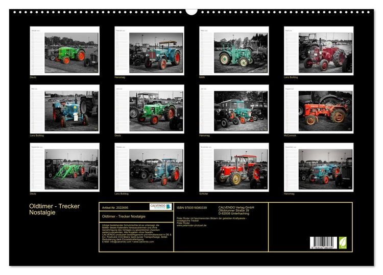Produktbild: Oldtimer - Trecker Nostalgie (Wandkalender 2026 DIN A2 quer), CALVENDO Monatskalender