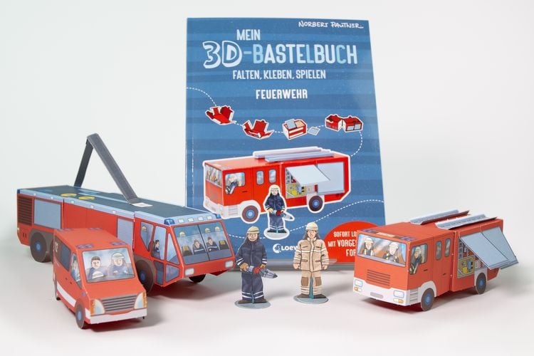 Produktbild: Mein 3D-Bastelbuch - Falten, kleben, spielen - Feuerwehr