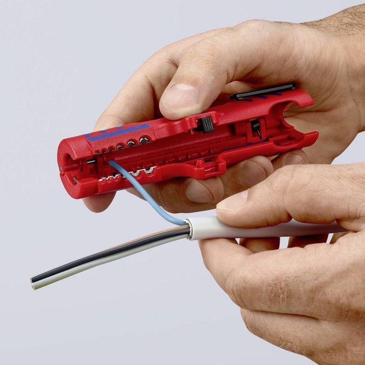 Produktbild: Knipex 16 85 125 SB Kabelentmanteler Geeignet f&uuml;r Rundkabel, Feuchtraumkabel 8 bis 13 mm 0.2 bis 4.0 mm&sup2;
