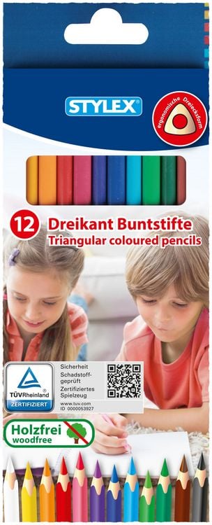 Produktbild: Stylex Buntstifte, Dreikant, 12 St&uuml;ck
