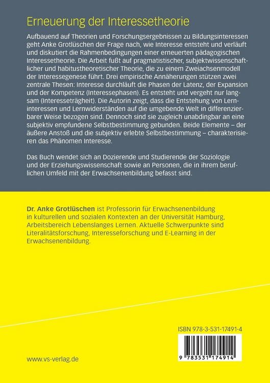 Produktbild: Erneuerung der Interessetheorie