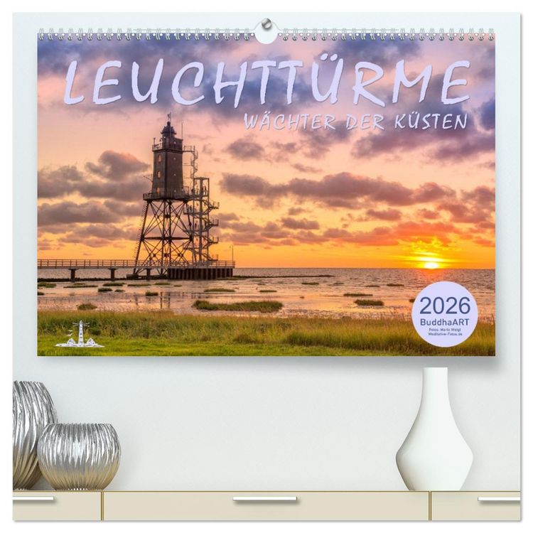 Produktbild: Leuchtt&uuml;rme - W&auml;chter der K&uuml;sten (hochwertiger Premium Wandkalender 2026 DIN A2 quer), Kunstdruck in Hochglanz