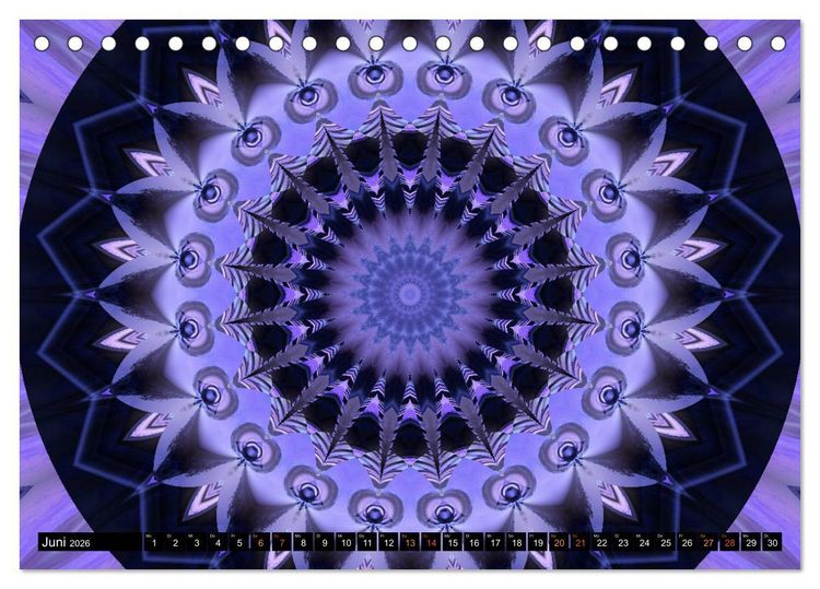 Produktbild: Energie - Mandalas, Spiritualit&auml;t durch die Farbe Lila (Tischkalender 2026 DIN A5 quer), CALVENDO Monatskalender