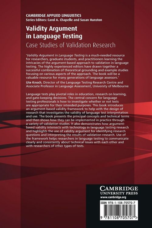 Produktbild: Validity Argument in Language Testing