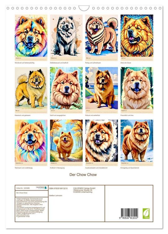 Produktbild: Der Chow Chow (Wandkalender 2027 DIN A3 hoch), CALVENDO Monatskalender