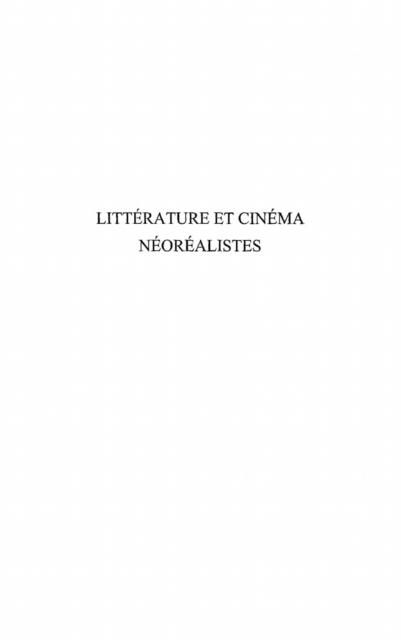 Produktbild: Litterature et cinema neorealistes