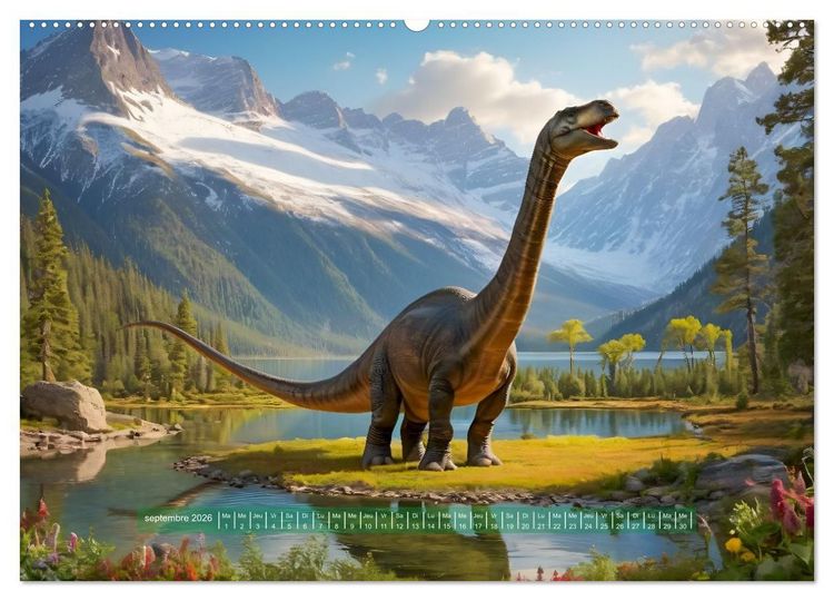 Produktbild: Un voyage vers le pass&eacute; - D&eacute;couverte de la faune (Calendrier mural 2026 DIN A2 vertical) calendrier de bureau