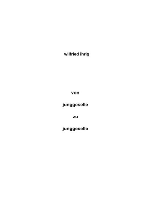 Produktbild: Von junggeselle zu junggeselle