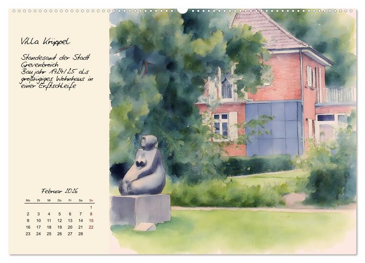 Produktbild: Rundgang durch Grevenbroich (hochwertiger Premium Wandkalender 2026 DIN A2 quer), Kunstdruck in Hochglanz