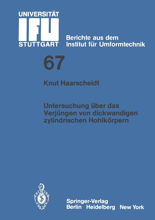 Produktbild: Untersuchung &uuml;ber das Verj&uuml;ngen von dickwandigen zylindrischen Hohlk&ouml;rpern