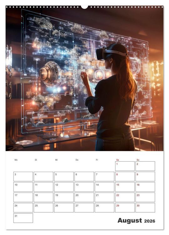 Produktbild: METAVERSE Cooler Terminplaner (Wandkalender 2026 DIN A2 hoch), CALVENDO Monatskalender