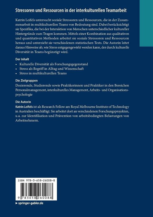 Produktbild: Stressoren und Ressourcen in der interkulturellen Teamarbeit