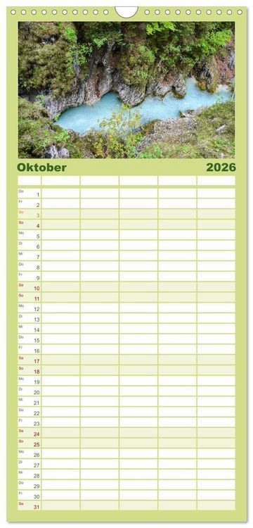 Produktbild: Familienplaner 2026 - Alpenwelten-Zwischen Wetterstein und Karwendel mit 5 Spalten (Wandkalender, 21 x 45 cm) CALVENDO