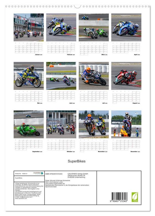Produktbild: SuperBikes (hochwertiger Premium Wandkalender 2026 DIN A2 hoch), Kunstdruck in Hochglanz
