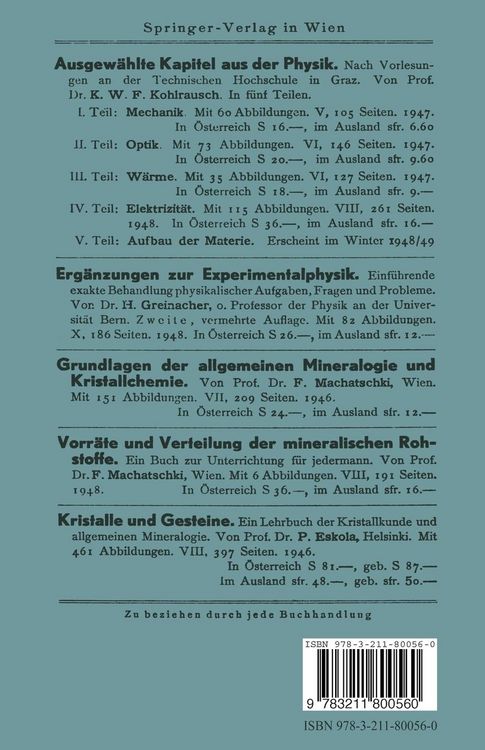 Produktbild: Ausgew&auml;hlte Kapitel aus der Physik. Nach Vorlesungen an der Technischen Hochschule in Graz