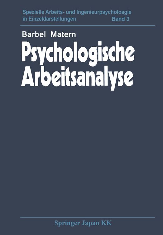 Produktbild: Psychologische Arbeitsanalyse