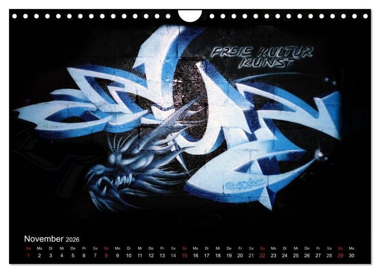 Produktbild: Graffiti - Kunst aus der Dose (Wandkalender 2026 DIN A4 quer), CALVENDO Monatskalender