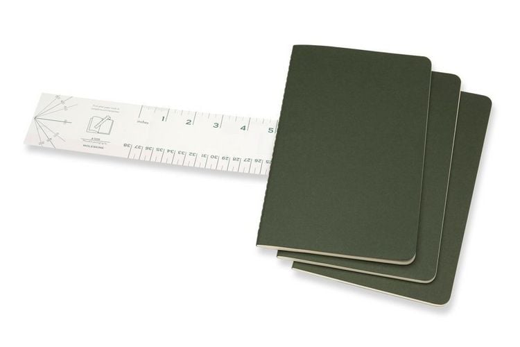 Produktbild: MOLESKINE CAHIER L/A5, 3ER SET, BLANKO, KARTONEINBAND, MYRTENGR&Uuml;N